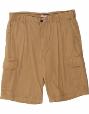 Motion Support Minimalist Look IZOD Mens Cargo Shorts W36 Large Beige Cotton