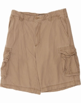 IZOD Mens Cargo Shorts W36 Large  Beige Cotton Wrinkle resistant fabric Gentle On Skin