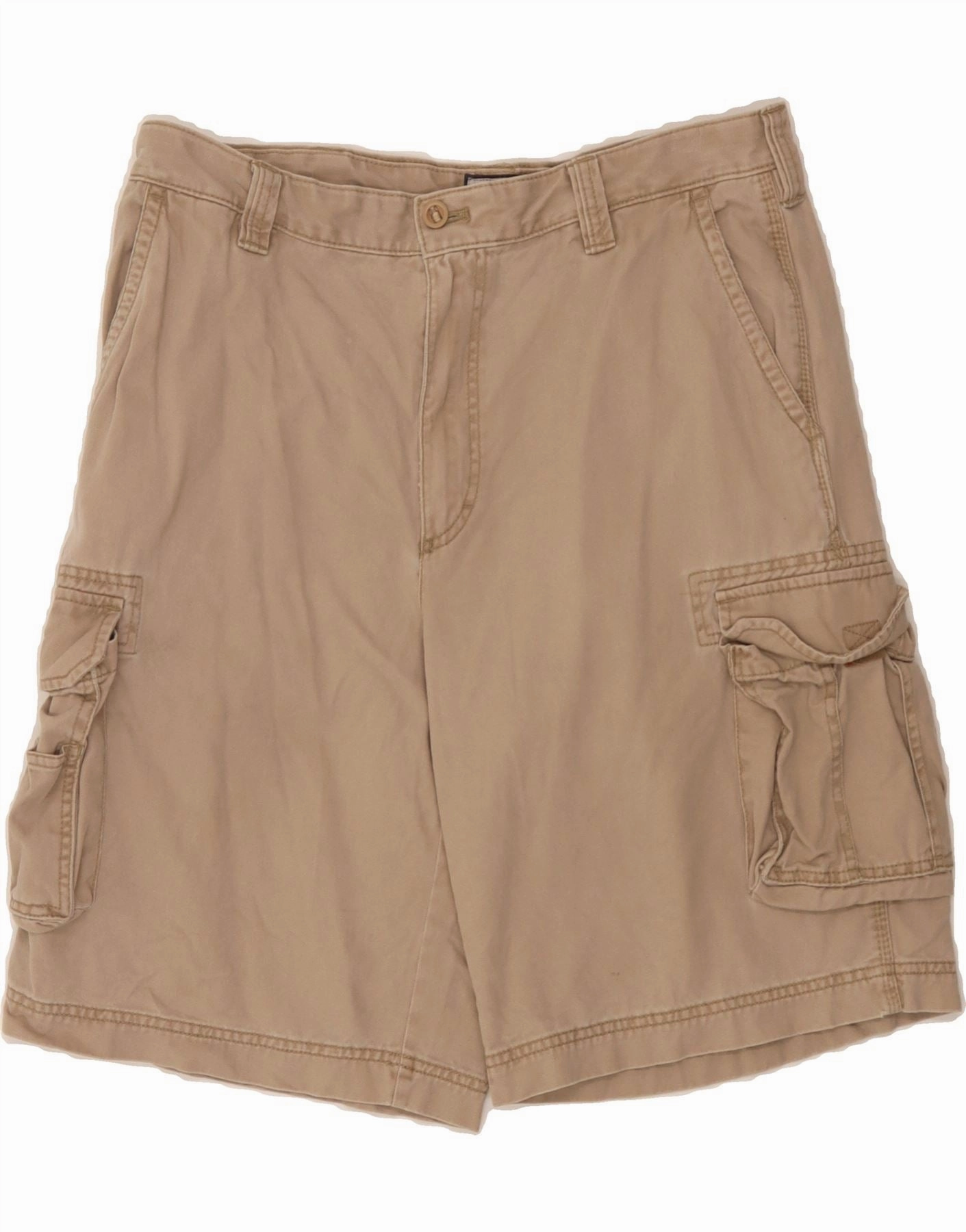 IZOD Mens Cargo Shorts W36 Large  Beige Cotton Wrinkle resistant fabric Gentle On Skin