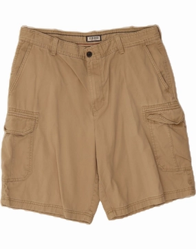 Clean Fit IZOD Mens Cargo Shorts W36 Large Beige Cotton