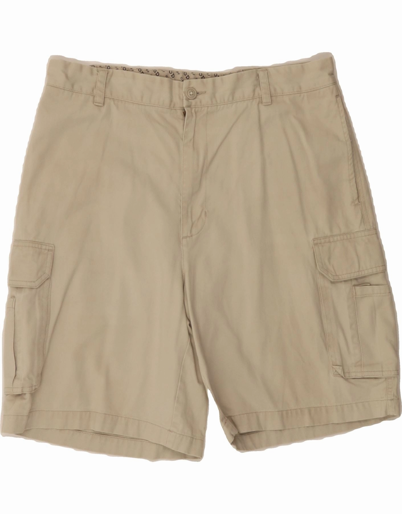 IZOD Mens Cargo Shorts W36 Large Beige Cotton Lounge Wear Smooth Fit