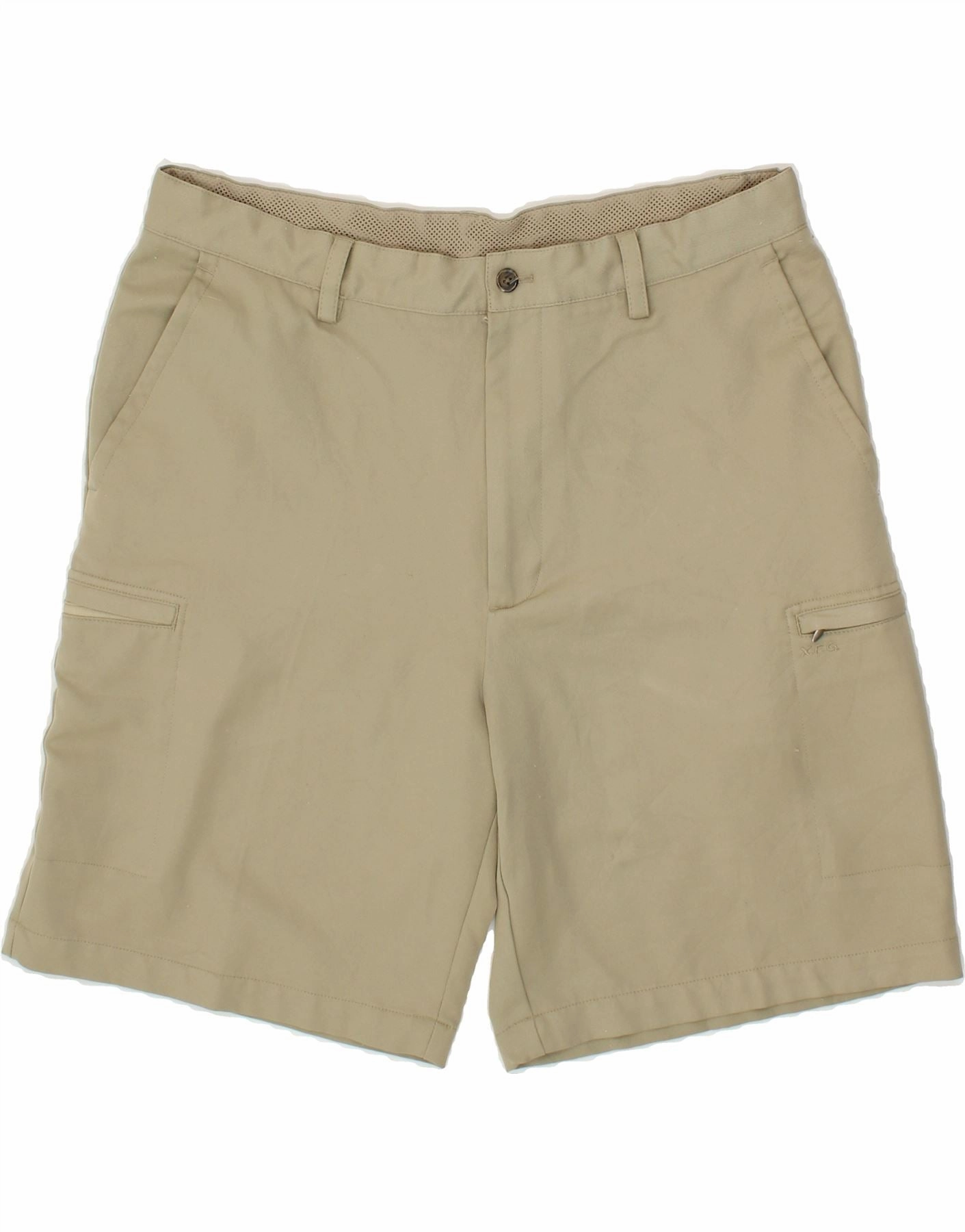Light Stretch Cozy Style IZOD Mens Cargo Shorts W36 Large  Beige Polyester