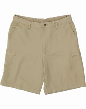 Light Stretch Cozy Style IZOD Mens Cargo Shorts W36 Large  Beige Polyester
