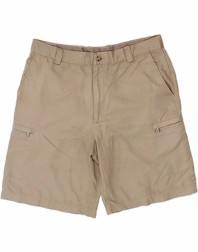 IZOD Mens Cargo Shorts W36 Large Beige Polyester Utility Fit