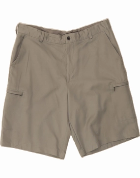 IZOD Mens Cargo Shorts W36 Large Grey Polyester mountain style