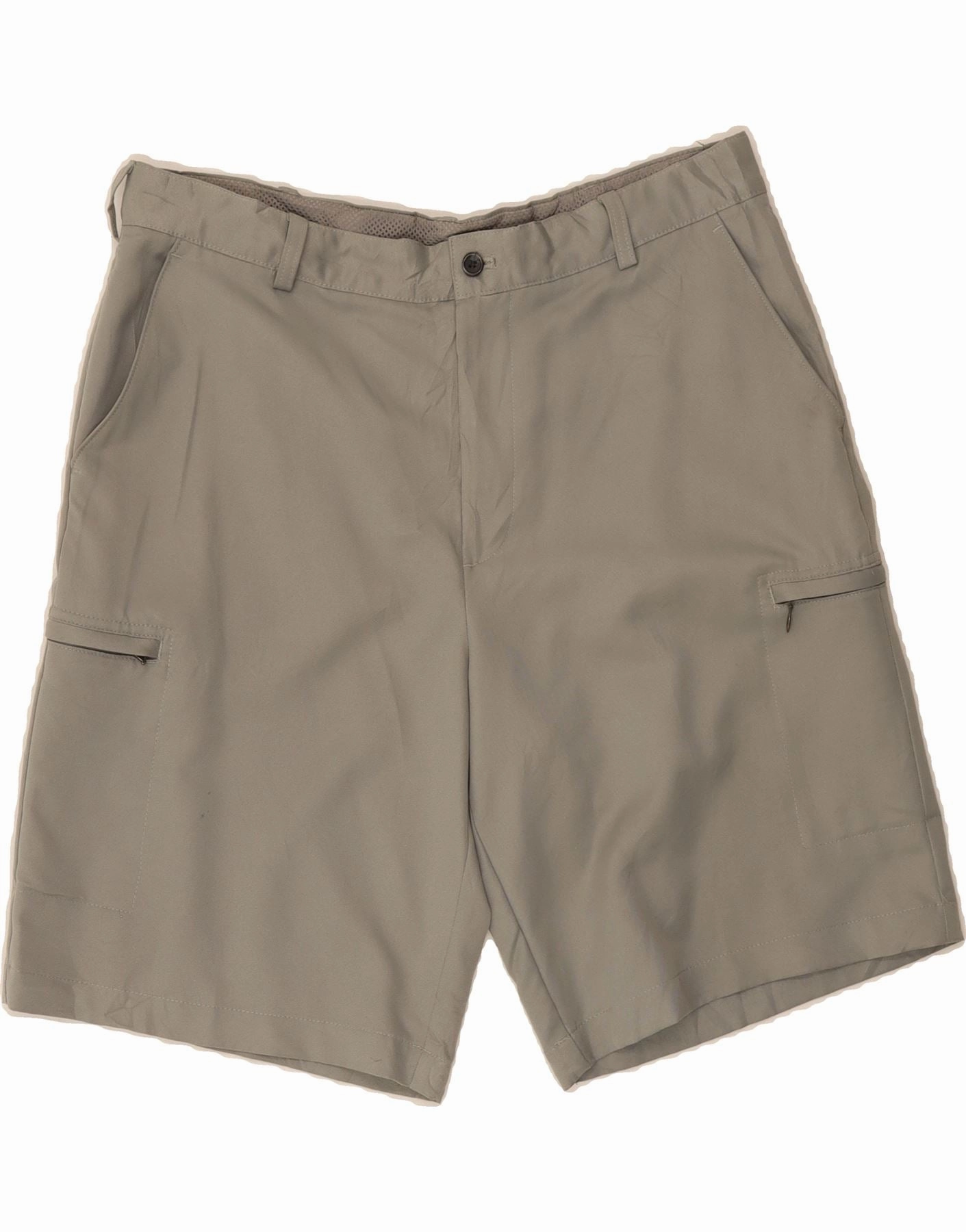 IZOD Mens Cargo Shorts W36 Large Grey Polyester mountain style