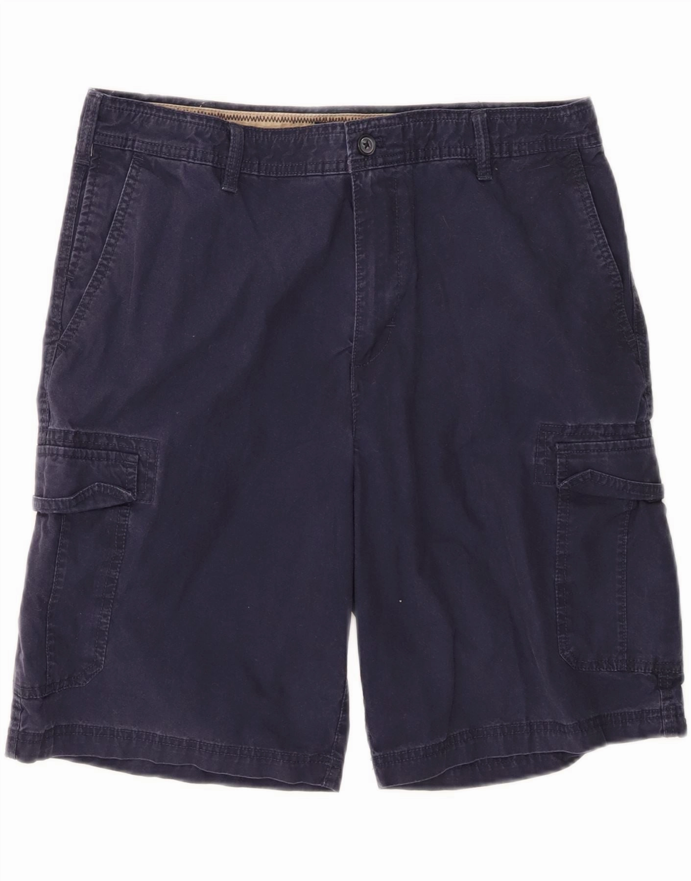 IZOD Mens Cargo Shorts W36 Large  Navy Blue Cotton Eco Conscious Packaging