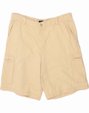 IZOD Mens Cargo Shorts W38 XL Beige Cotton Secure Closure System