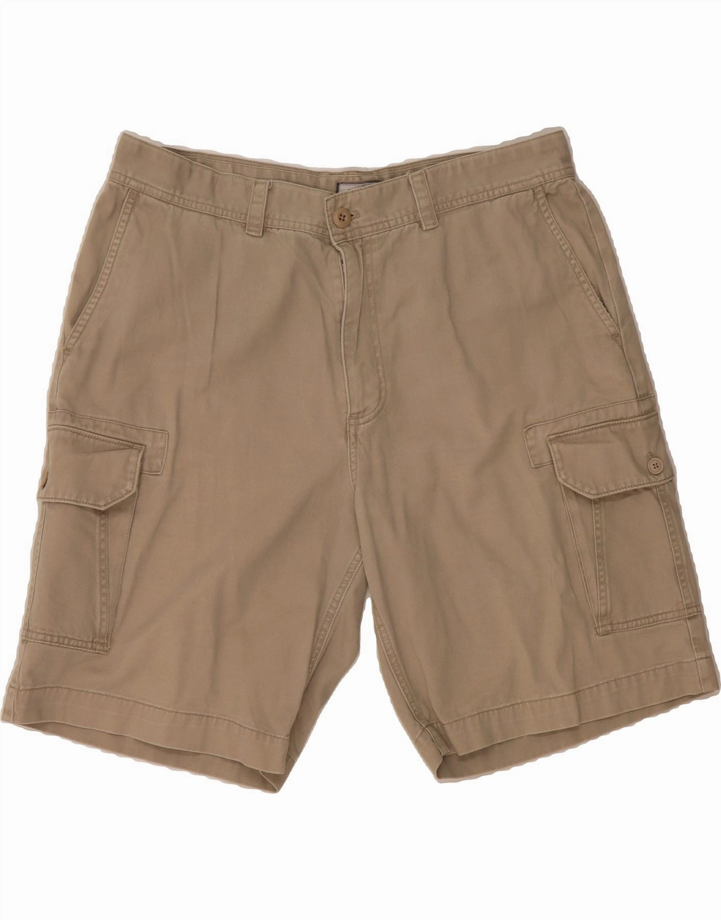 IZOD Mens Cargo Shorts W38 XL Beige Cotton stain resistant coating Beach essential