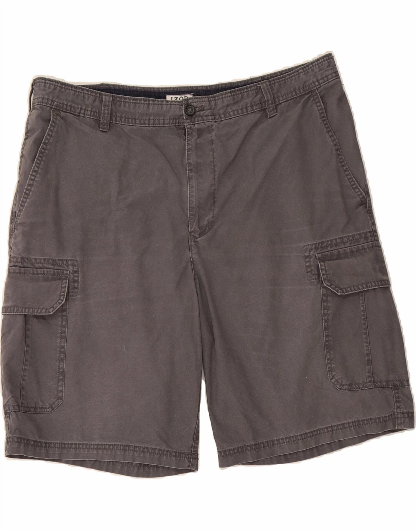 IZOD Mens Cargo Shorts W38 XL Grey Cotton Blazer