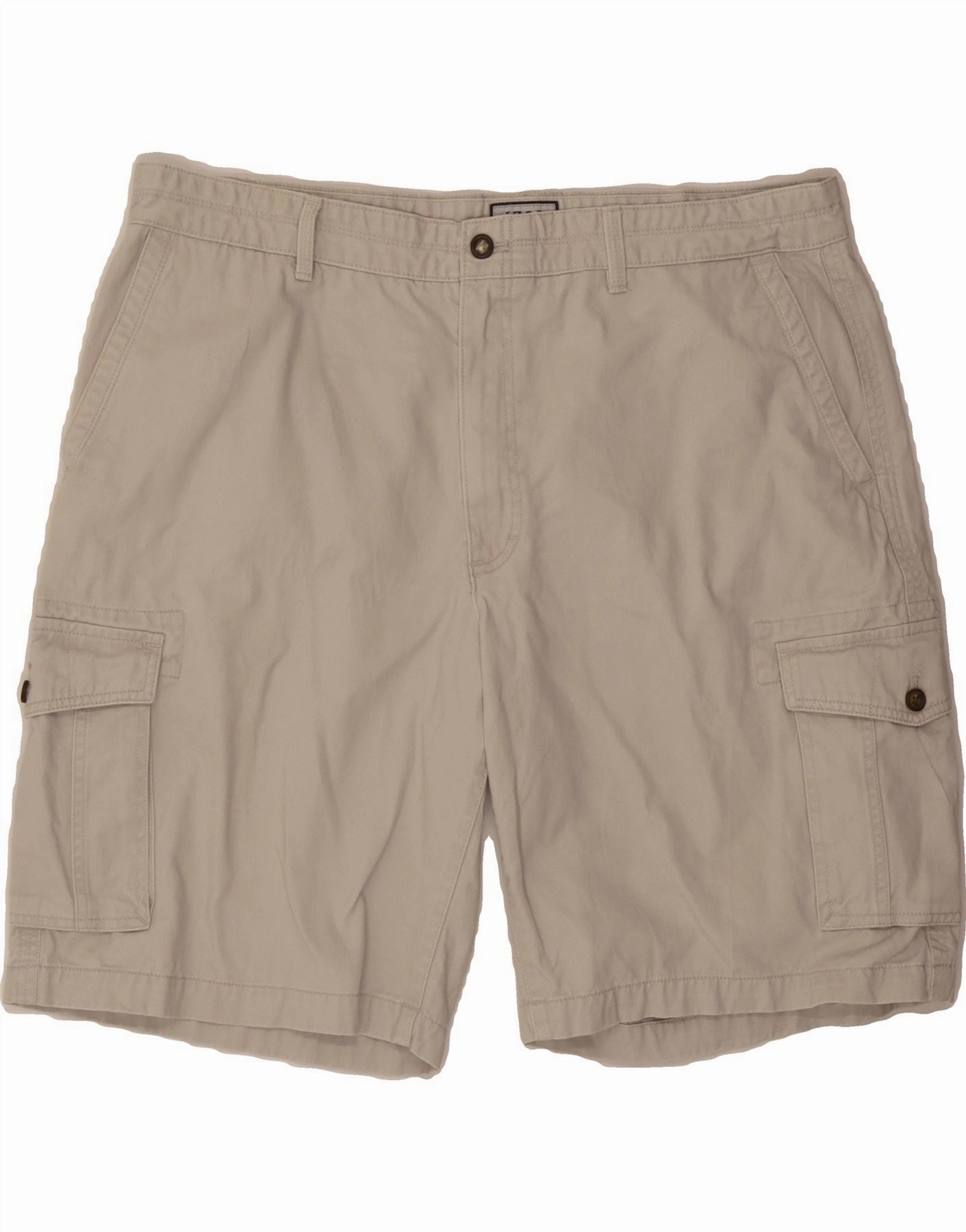 WaterResistantFinish Wide Leg Opening IZOD Mens Cargo Shorts W40 XL Beige Cotton