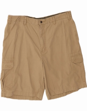 IZOD Mens Cargo Shorts W40 XL Beige Cotton Smooth Flatlock Seams