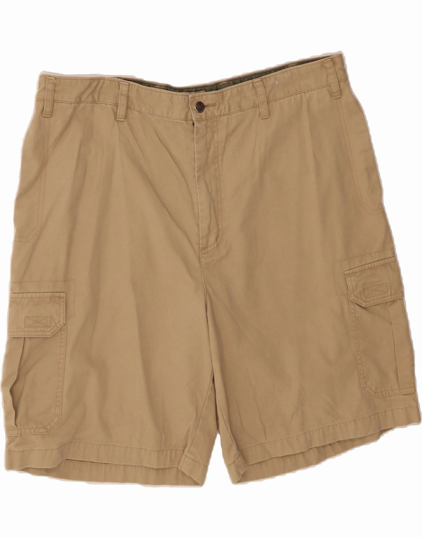 IZOD Mens Cargo Shorts W40 XL Beige Cotton Smooth Flatlock Seams