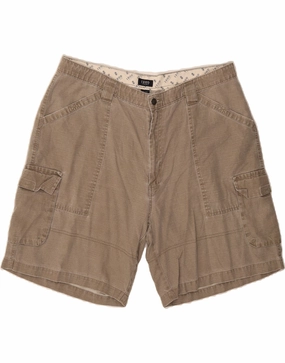 WrinkleFreeFabric IZOD Mens Cargo Shorts W40 XL Beige Linen