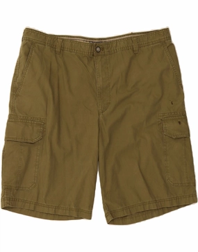 IZOD Mens Cargo Shorts W42 2XL Khaki Cotton Casual Layers No Friction