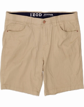 IZOD Mens Casual Shorts W38 XL Beige Cotton Outdoor Style Stretch performance