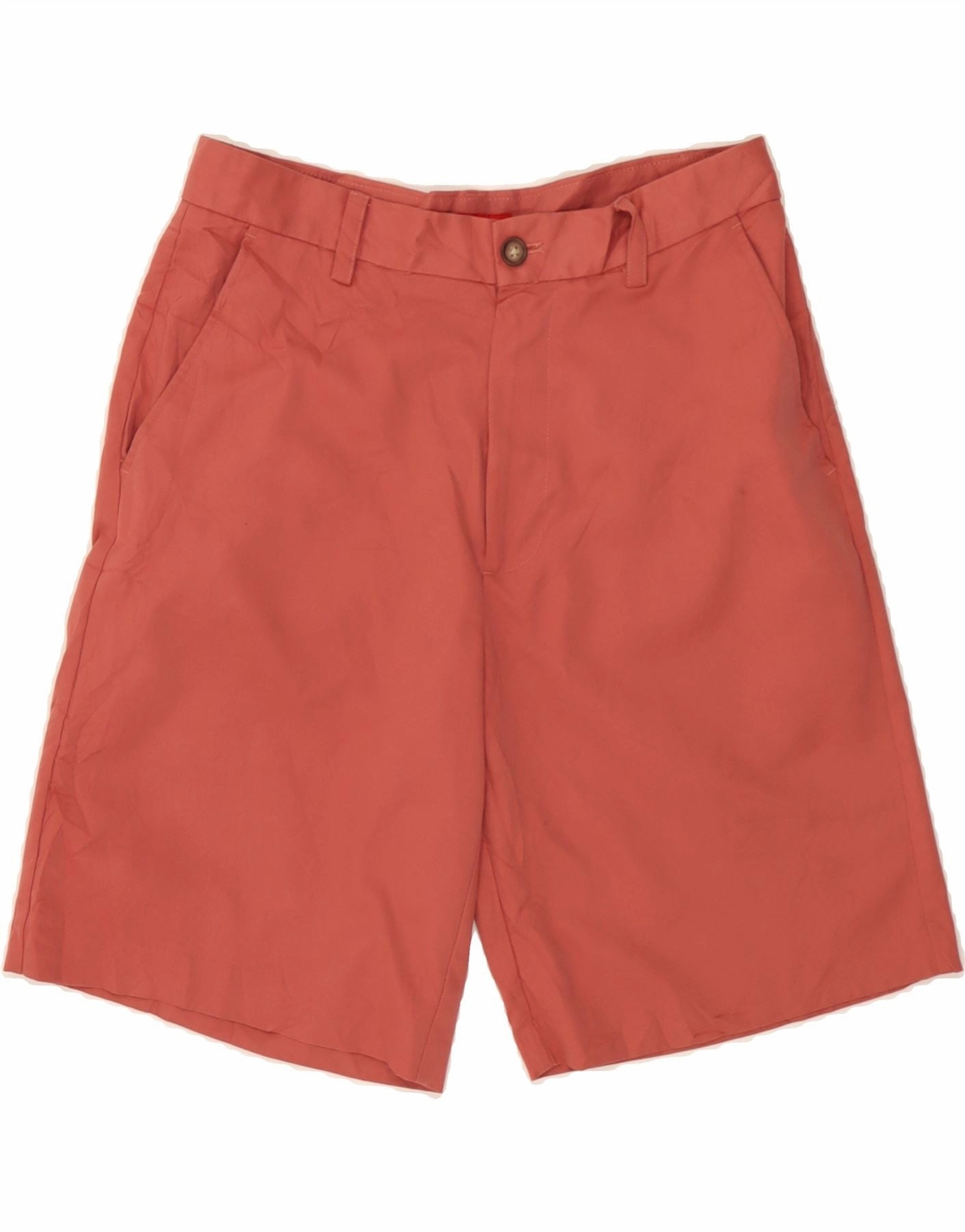 IZOD Mens Chino Shorts W30 Medium Red Polyester Contoured Articulation Moisture Controlled Lining