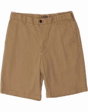 No Pressure Sun Ready IZOD Mens Chino Shorts W32 Medium Beige Cotton