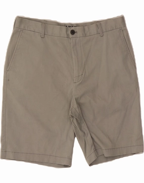 IZOD Mens Chino Shorts W32 Medium Grey Cotton Quick Access Pockets Casual Layer