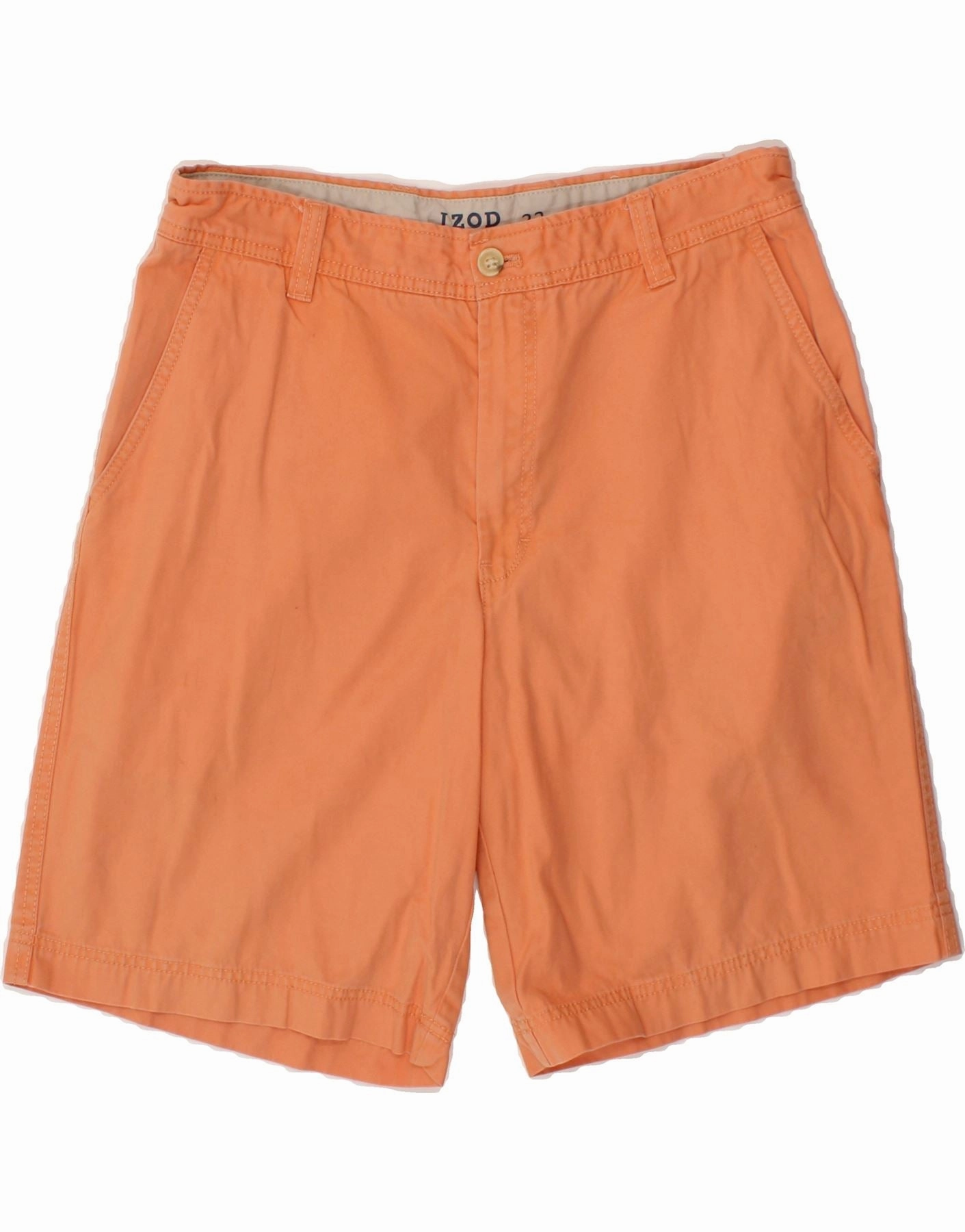 Handmade IZOD Mens Chino Shorts W33 Medium Orange Cotton
