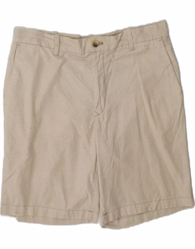 IZOD Mens Chino Shorts W34 Large Beige Linen Comfortable clothing Low Bulk Construction