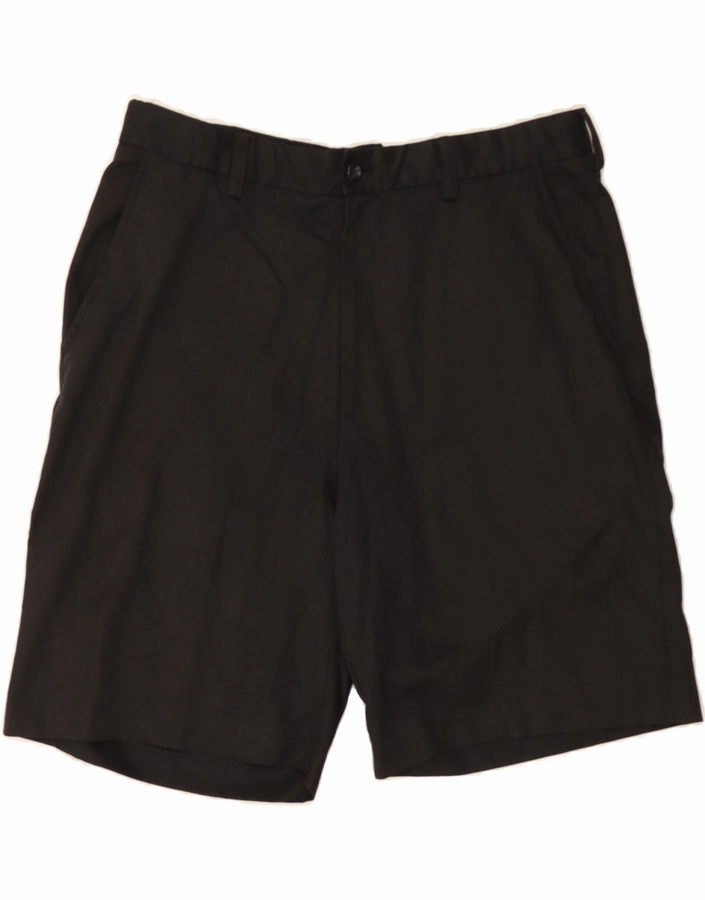 IZOD Mens Chino Shorts W34 Large Black Polyester Layered Look