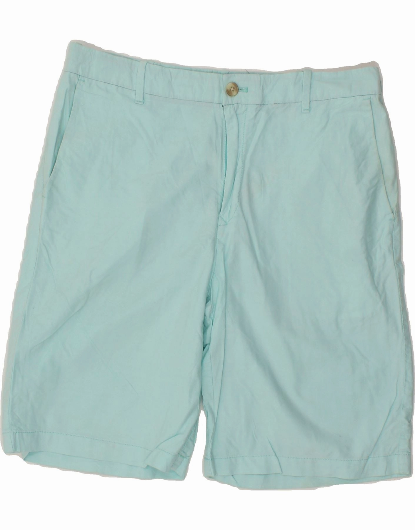 IZOD Mens Chino Shorts W34 Large Blue Cotton Flex Style Hot Weather