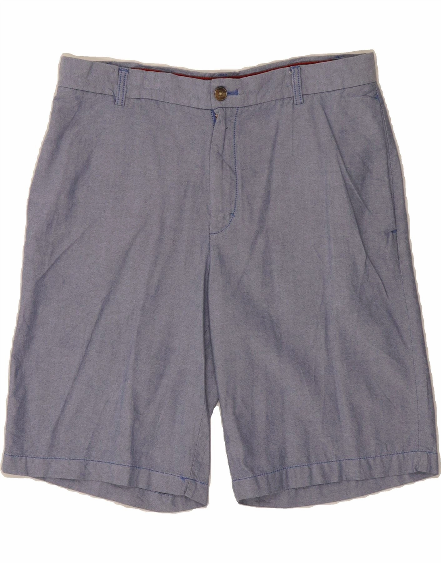 Mid - rise Basic Stretch IZOD Mens Chino Shorts W34 Large  Blue Cotton