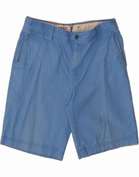 Minimal Stretch IZOD Mens Chino Shorts W34 Large Blue Cotton
