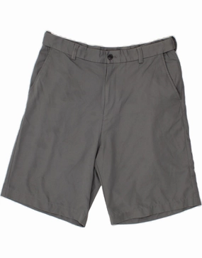 Secure Zipper Closure High Durability Weave IZOD Mens Chino Shorts W34 Large Grey