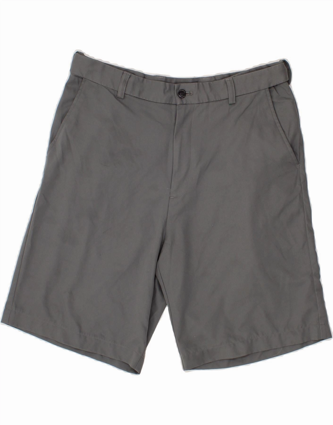 Secure Zipper Closure High Durability Weave IZOD Mens Chino Shorts W34 Large Grey