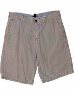 Summer Mood IZOD Mens Chino Shorts W34 Large Grey Pinstripe Cotton