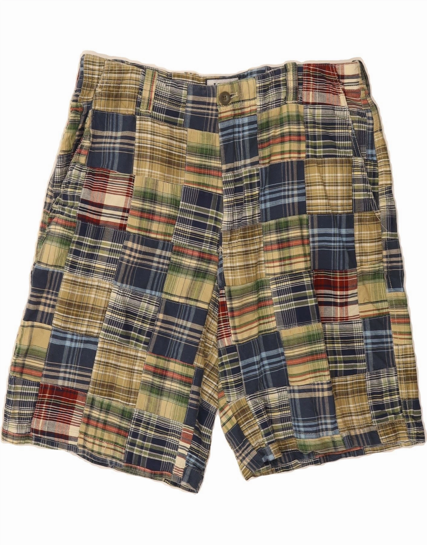 Stay Fresh picnic clothes IZOD Mens Chino Shorts W34 Large Multicoloured Patchwork Cotton