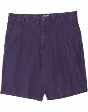 fitness industry IZOD Mens Chino Shorts W34 Large  Navy Blue Cotton