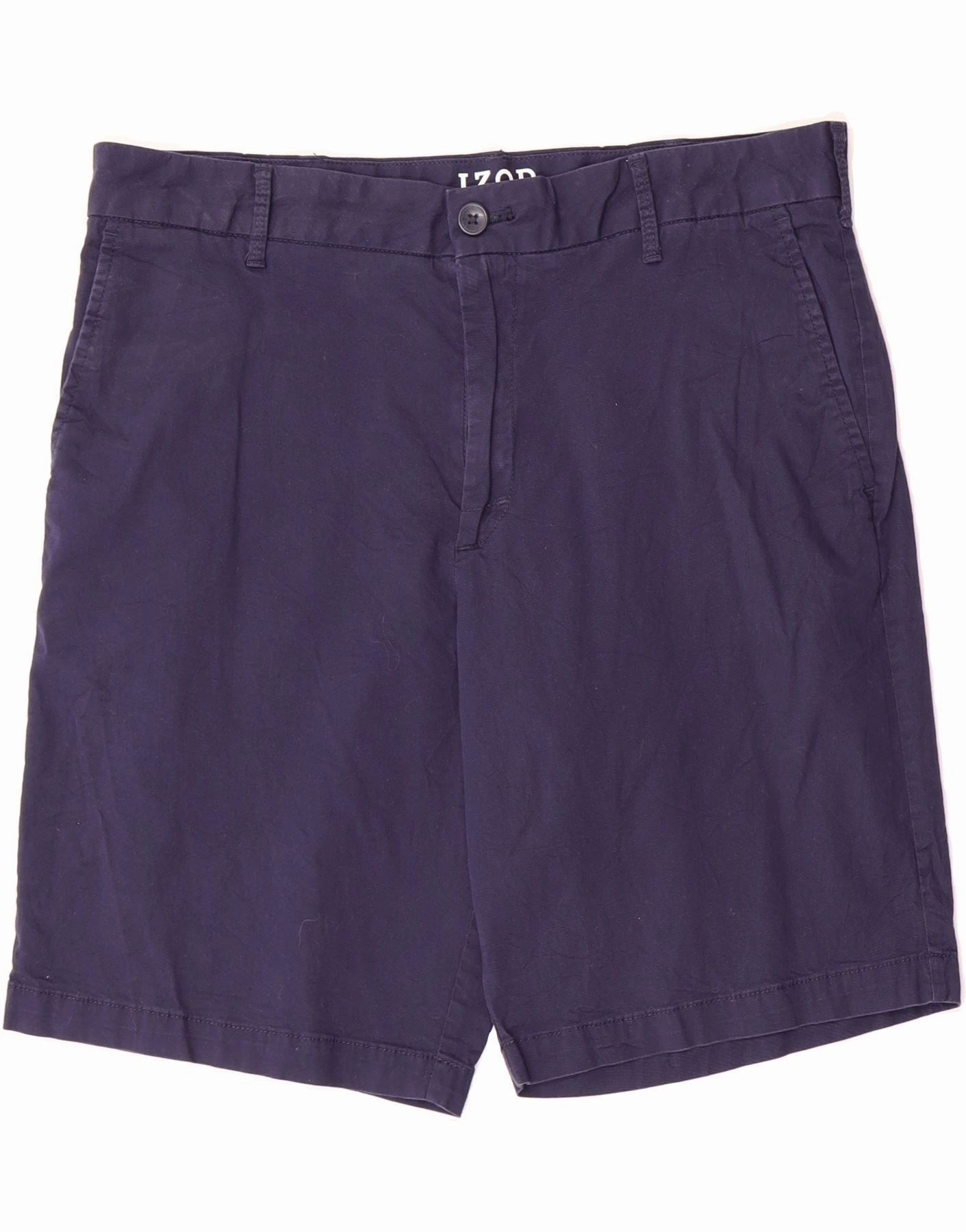 fitness industry IZOD Mens Chino Shorts W34 Large  Navy Blue Cotton