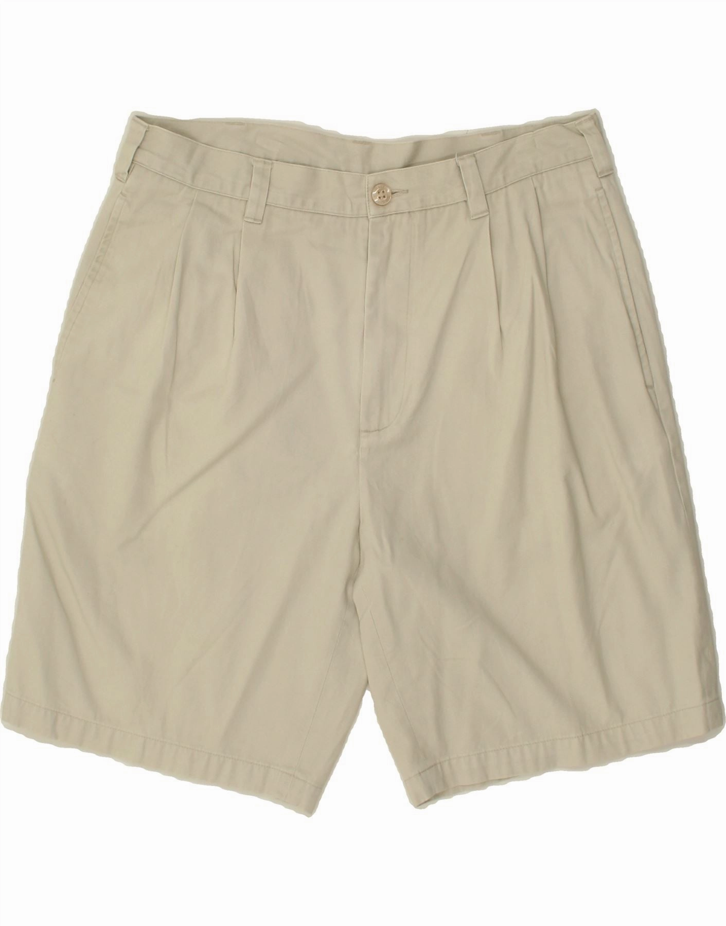 IZOD Mens Chino Shorts W35 Large Beige Cotton Non slip grip factory work