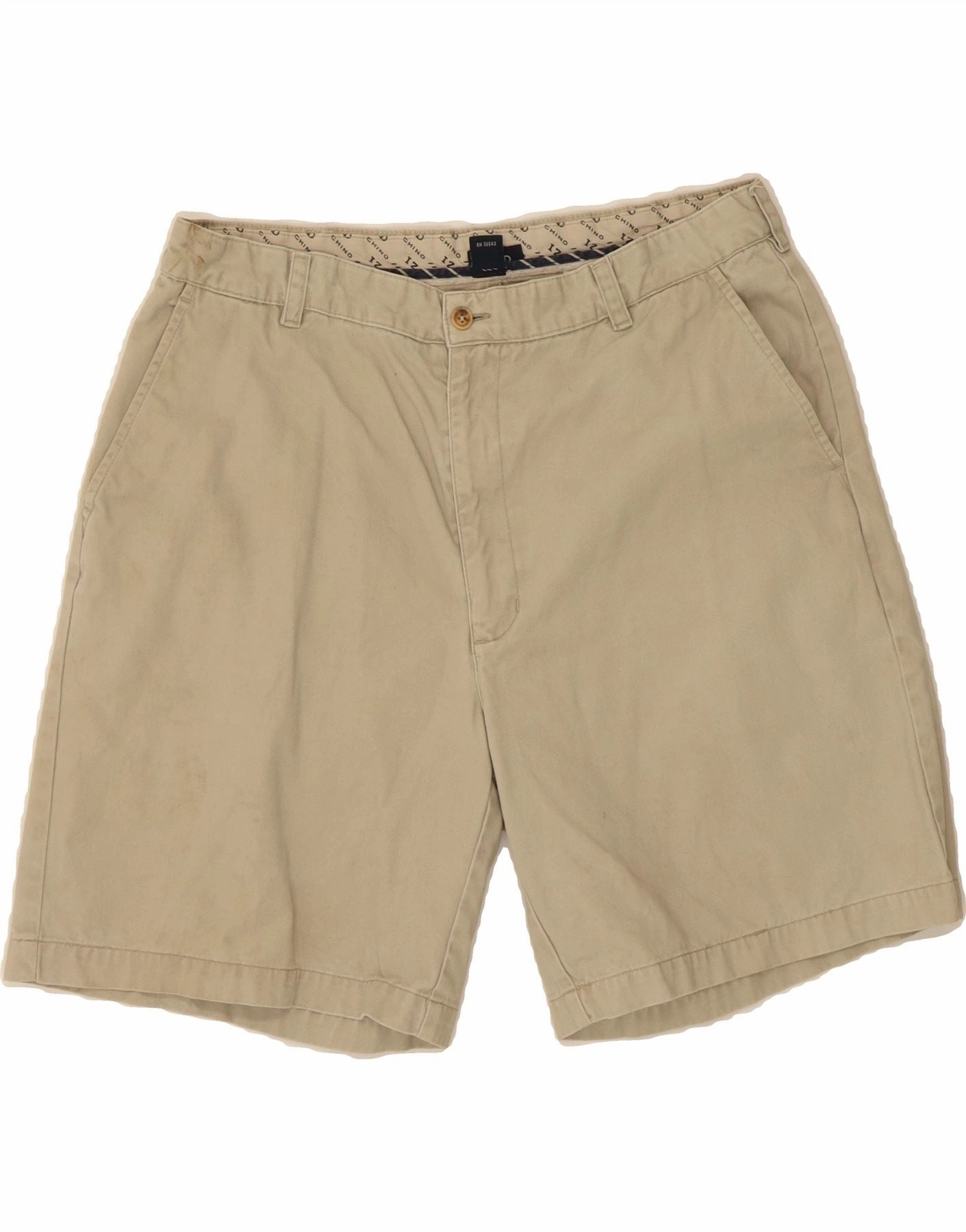 Quick Dry Material IZOD Mens Chino Shorts W36 Large  Beige Cotton