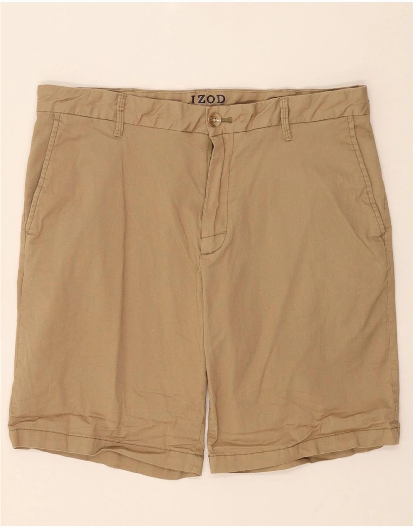 Eco Friendly Fabric IZOD Mens Chino Shorts W36 Large Beige Cotton