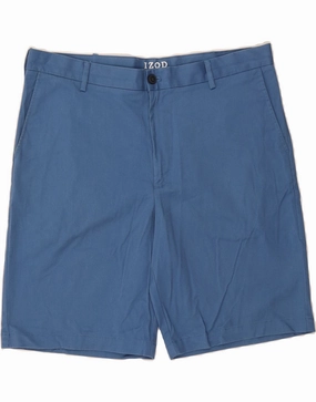 IZOD Mens Chino Shorts W36 Large Blue Cotton Sporty Fit Seamless Design