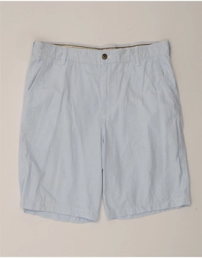 Stretch Flex IZOD Mens Chino Shorts W36 Large  Blue Pinstripe Cotton