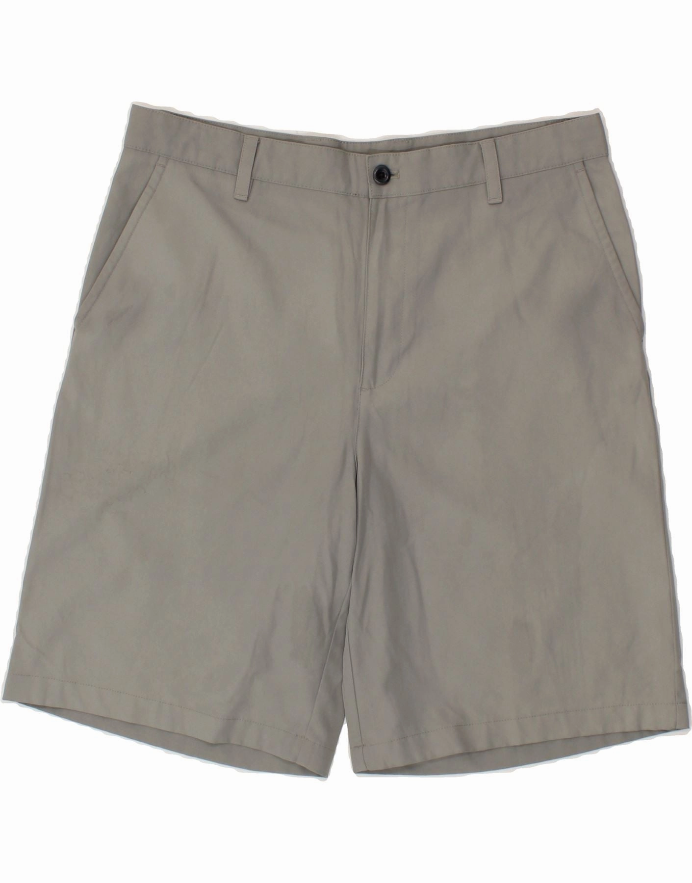 IZOD Mens Chino Shorts W36 Large Grey Polyester Colorfast Treatment slim fit