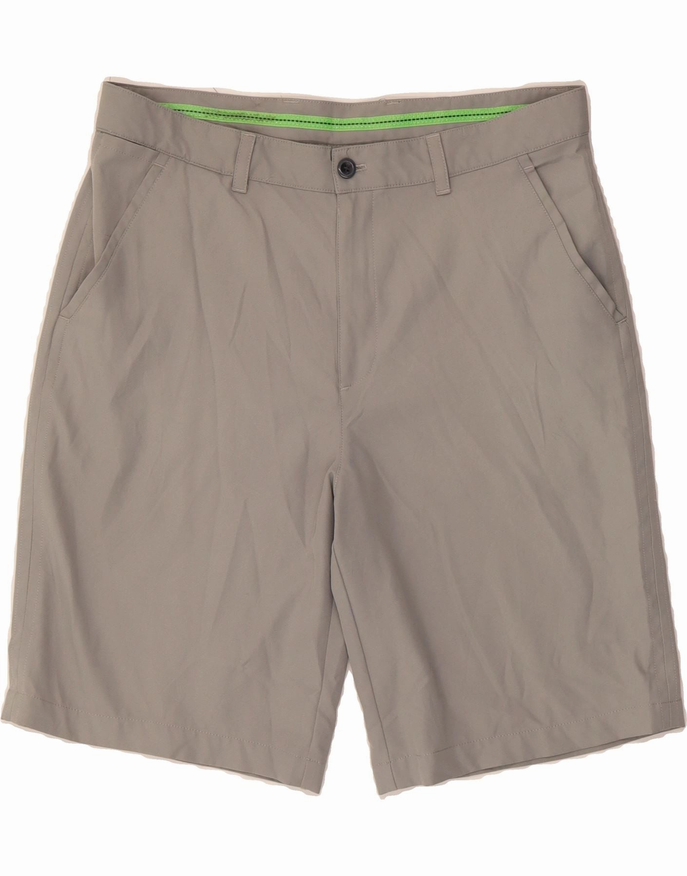 IZOD Mens Chino Shorts W36 Large Grey Polyester Versatile Design Wrinkle-Resistant