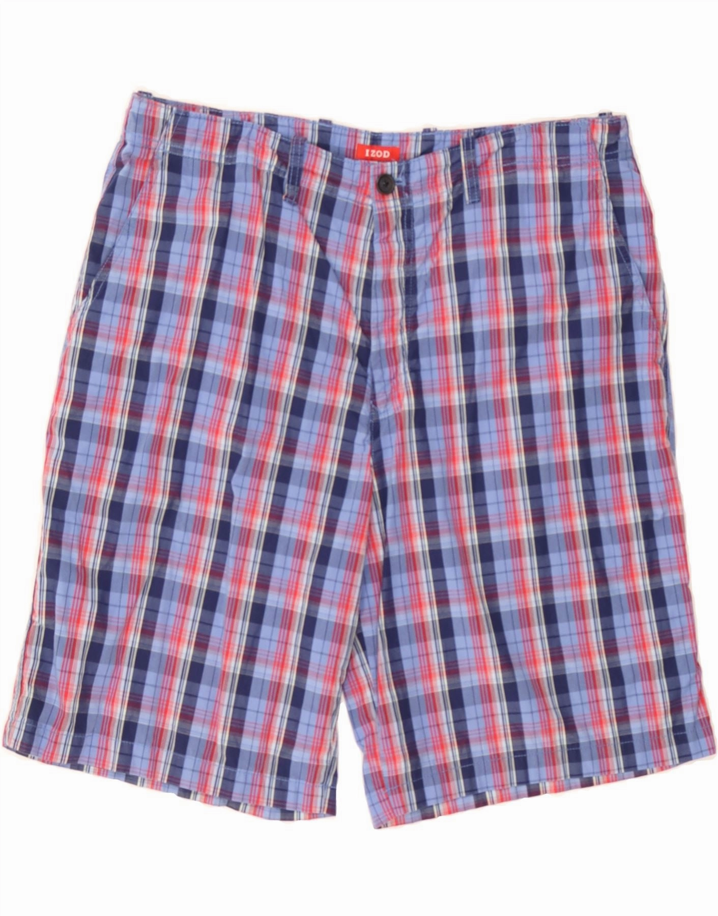 Flexible Mobility IZOD Mens Chino Shorts W36 Large Multicoloured Check Cotton