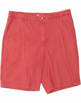 IZOD Mens Chino Shorts W36 Large  Red Cotton Quick Layering