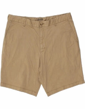 IZOD Mens Chino Shorts W38 XL Beige Cotton Classic Vibe