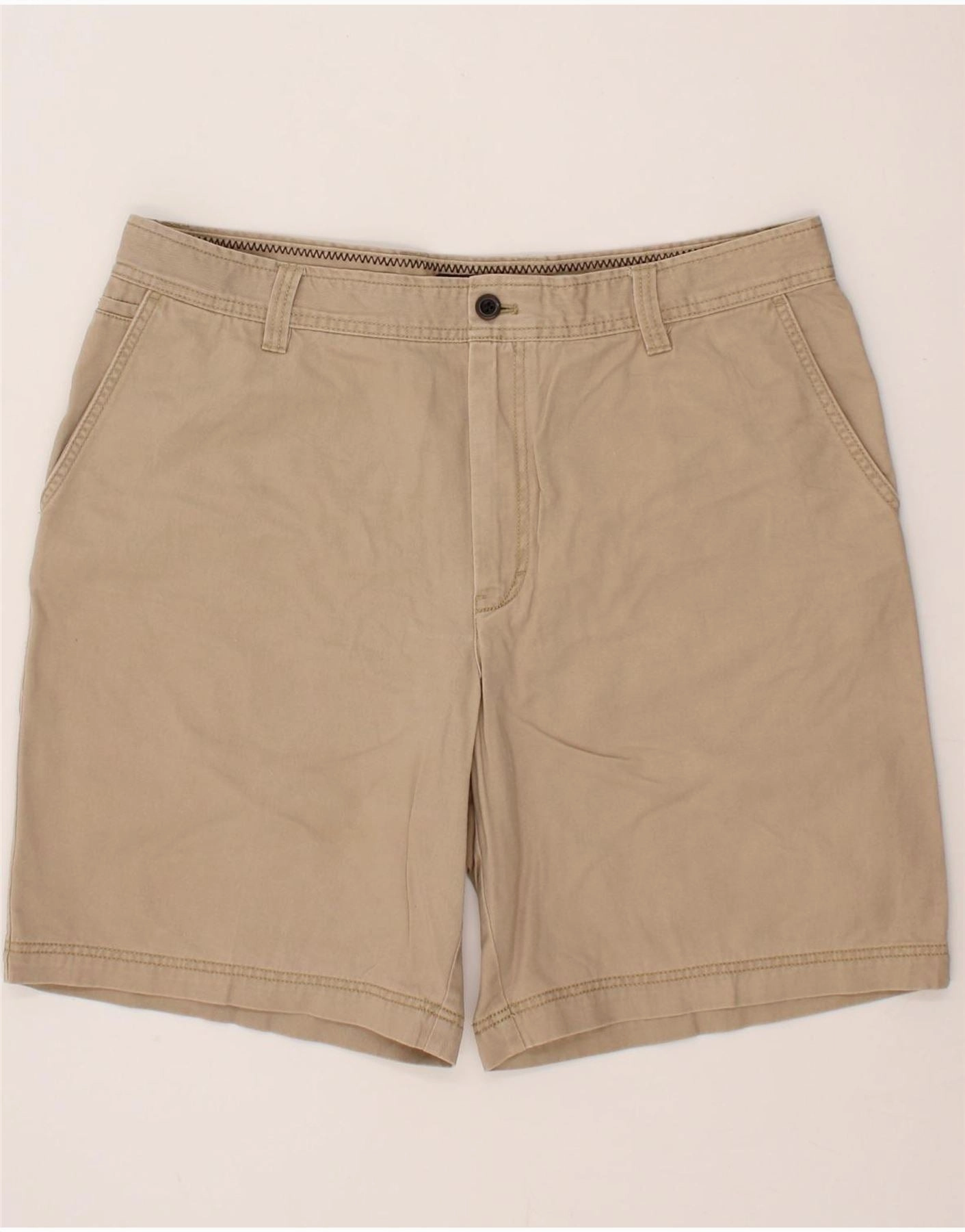 Casual Flex Fit Breathable Waistband IZOD Mens Chino Shorts W38 XL Beige Cotton