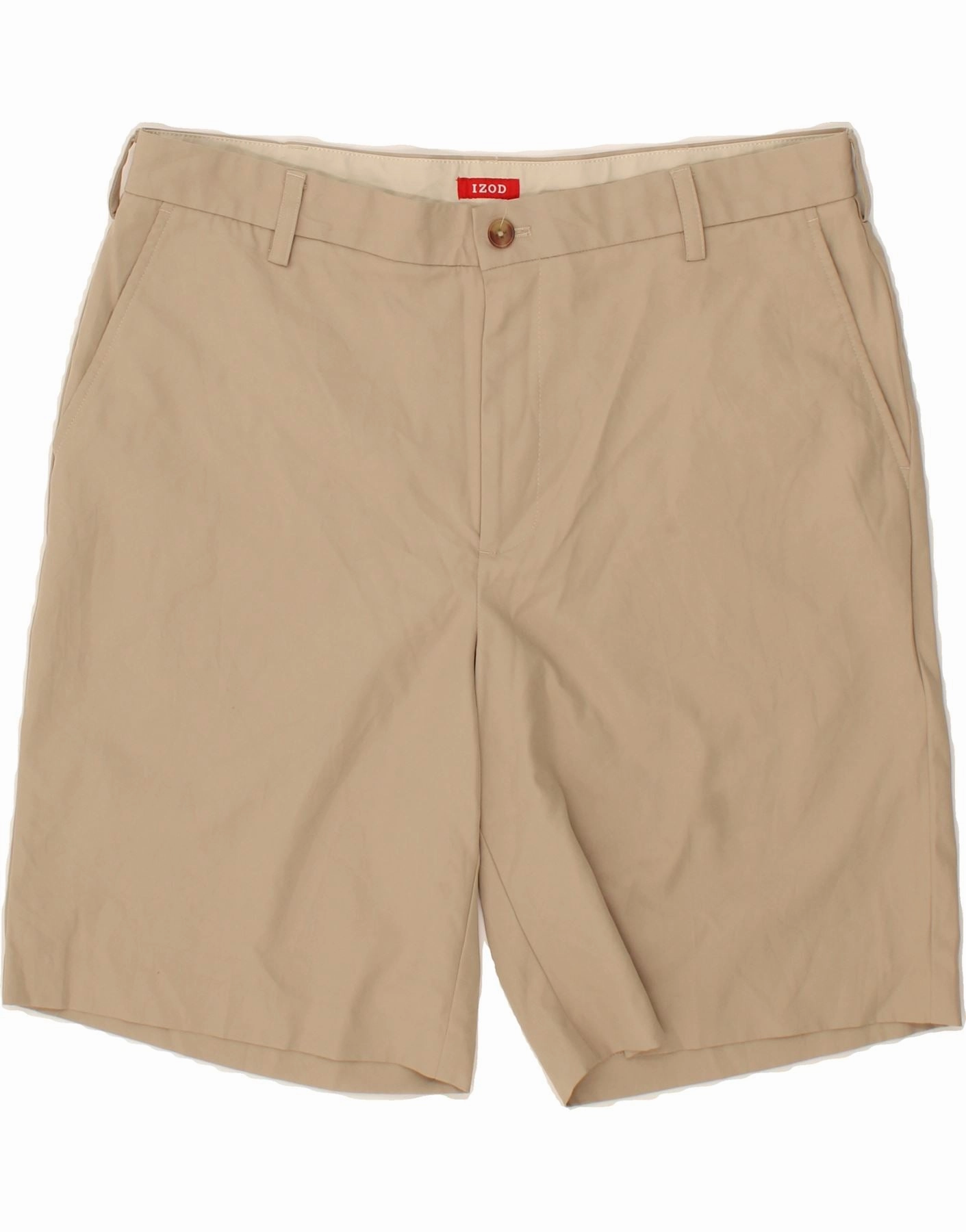 Active Design IZOD Mens Chino Shorts W38 XL Beige Polyester