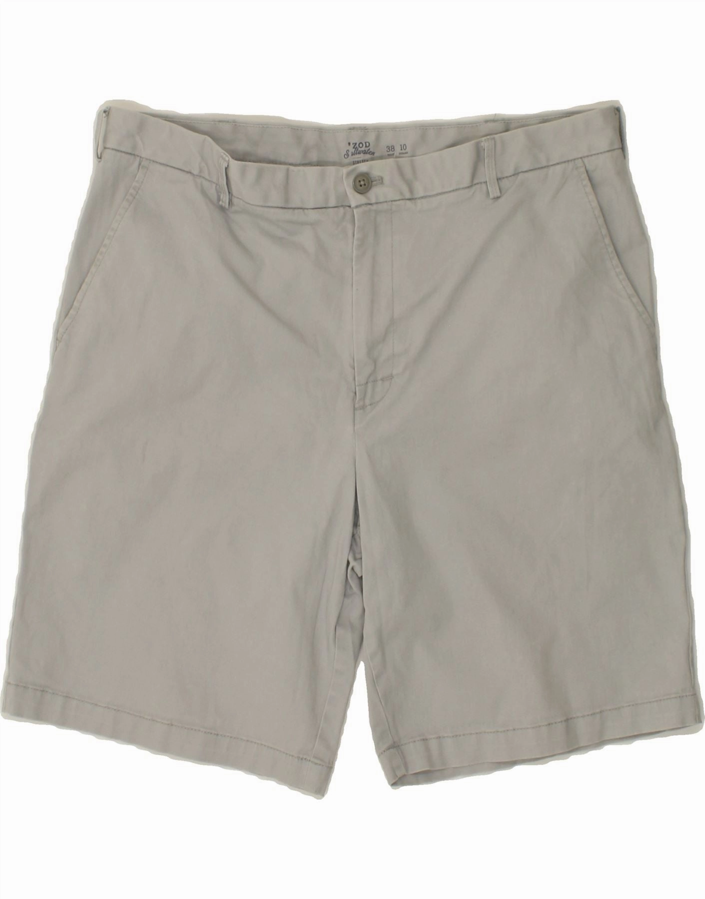 runners IZOD Mens Chino Shorts W38 XL Grey Cotton