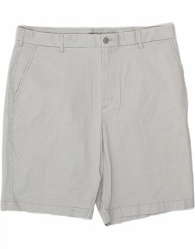 IZOD Mens Chino Shorts W38 XL Grey Cotton Anti Pill Surface Weekend Wear