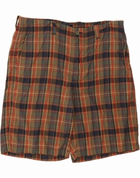 Sport Style Fit IZOD Mens Chino Shorts W38 XL Multicoloured Check Cotton